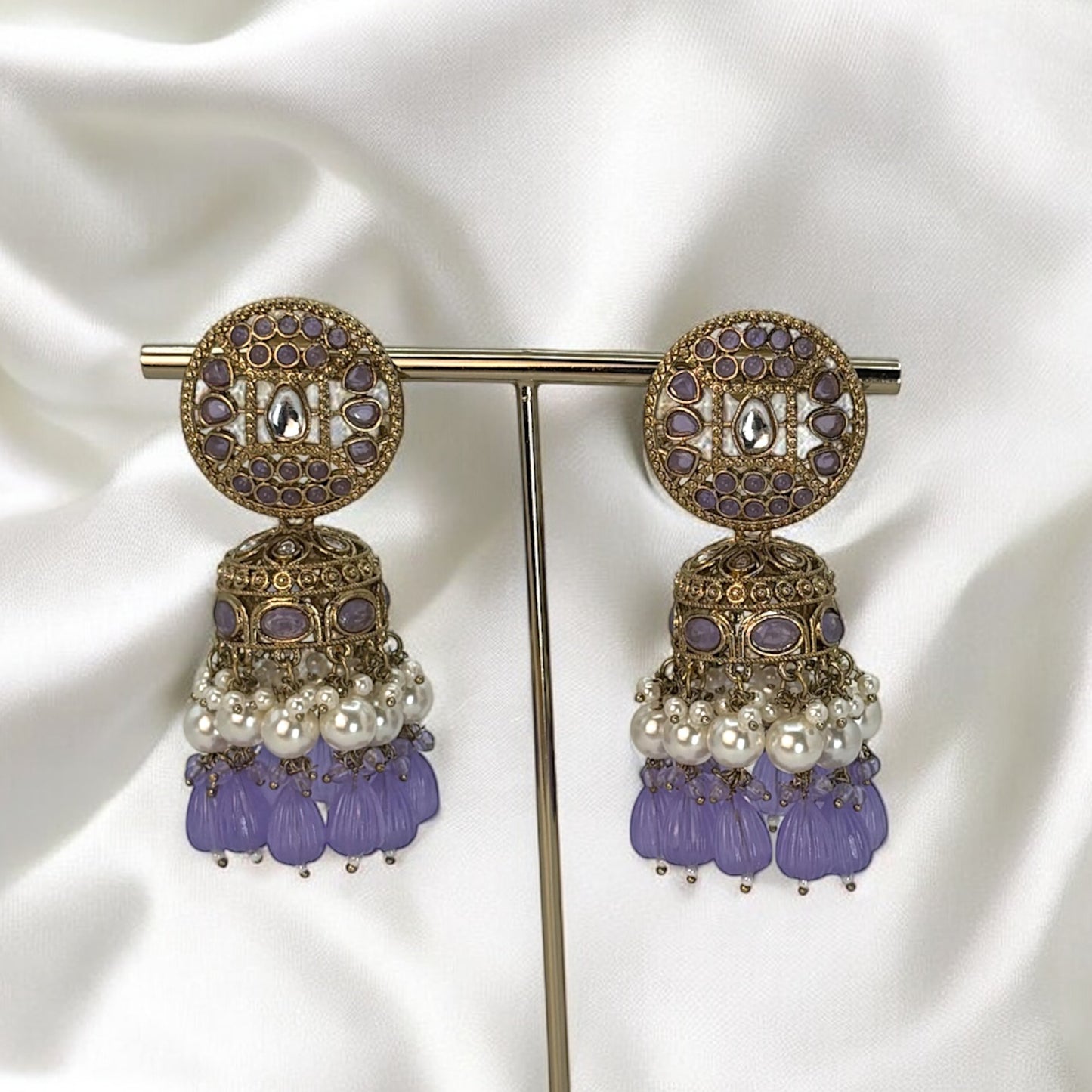 Purple beads earrings
