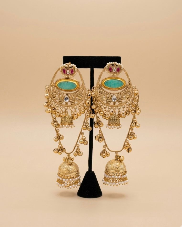 Gold plated Kashmiri earrings