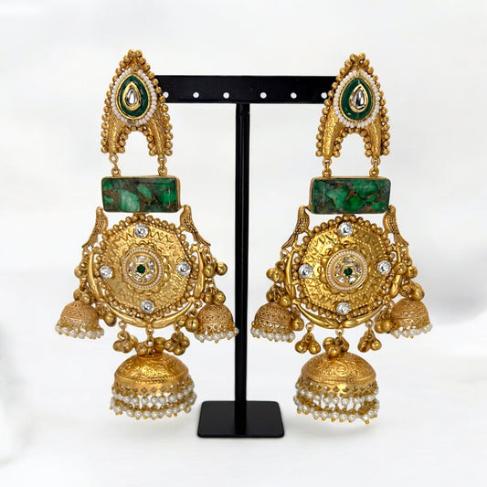 Gold plated big long jhumki