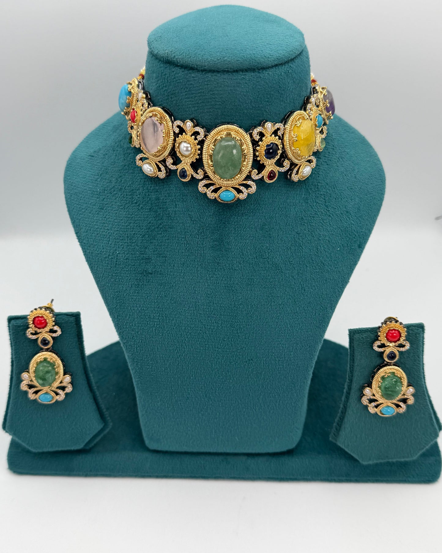 Sabhyasachi inspired multi coloured choker