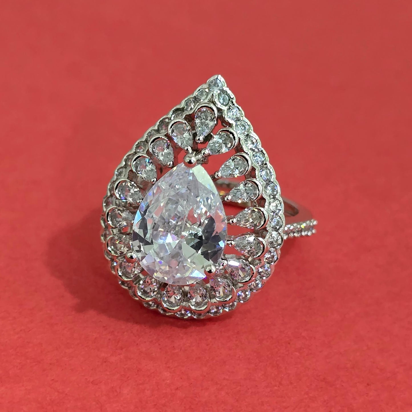 Silver American Diamond ring