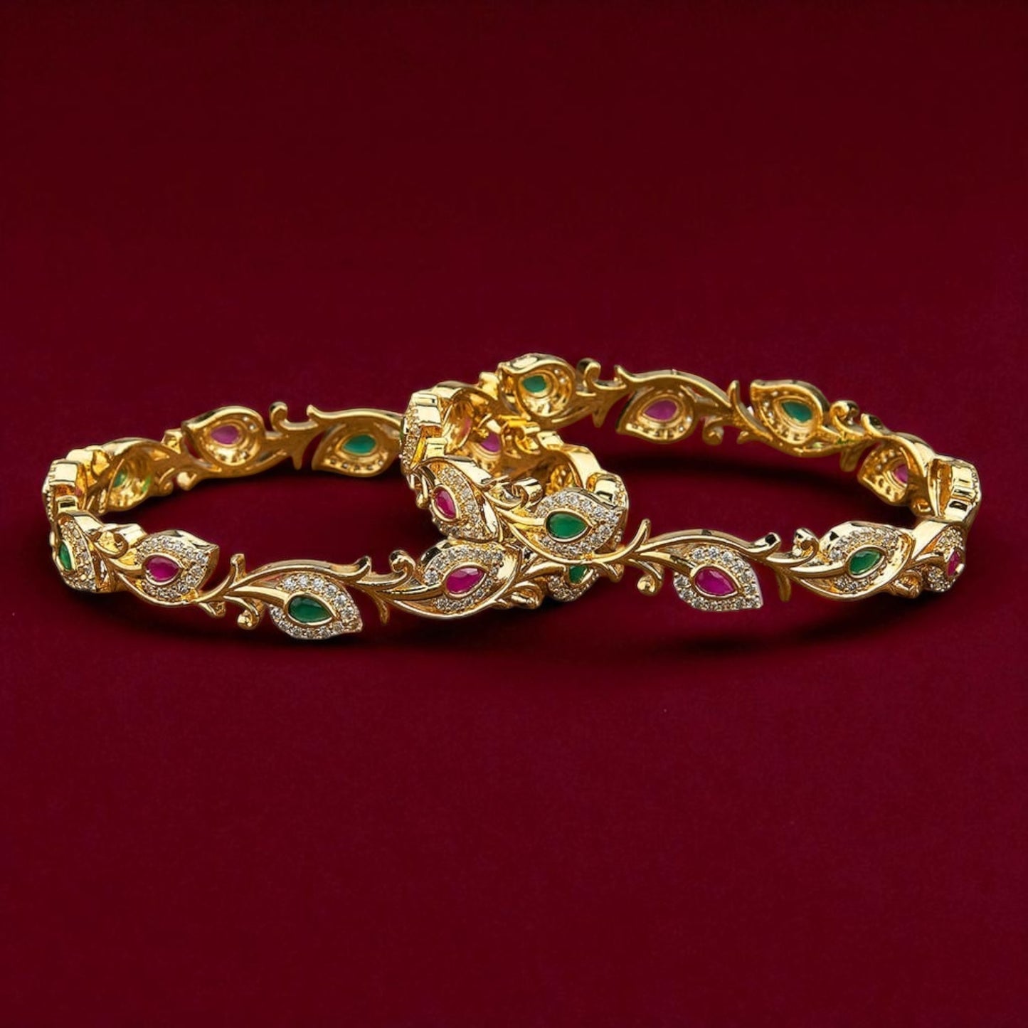 Gold plated American Diamond bangles
