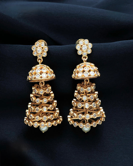 Gold plated American Diamond earrings