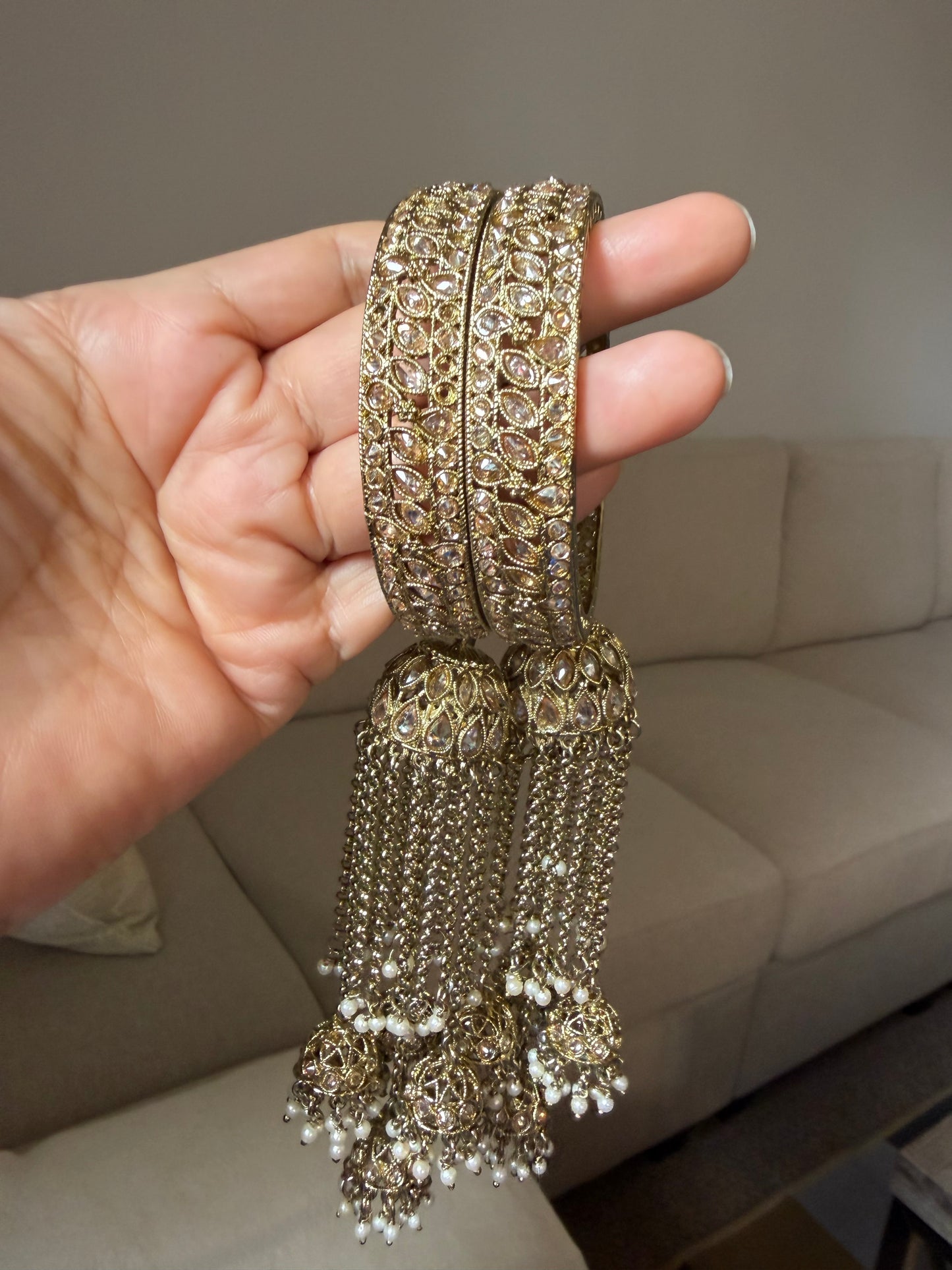 Kashmiri bangles with long ghungroo