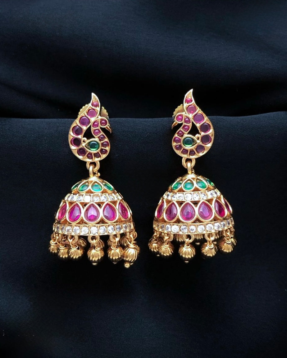Gold plated American Diamond jhumki