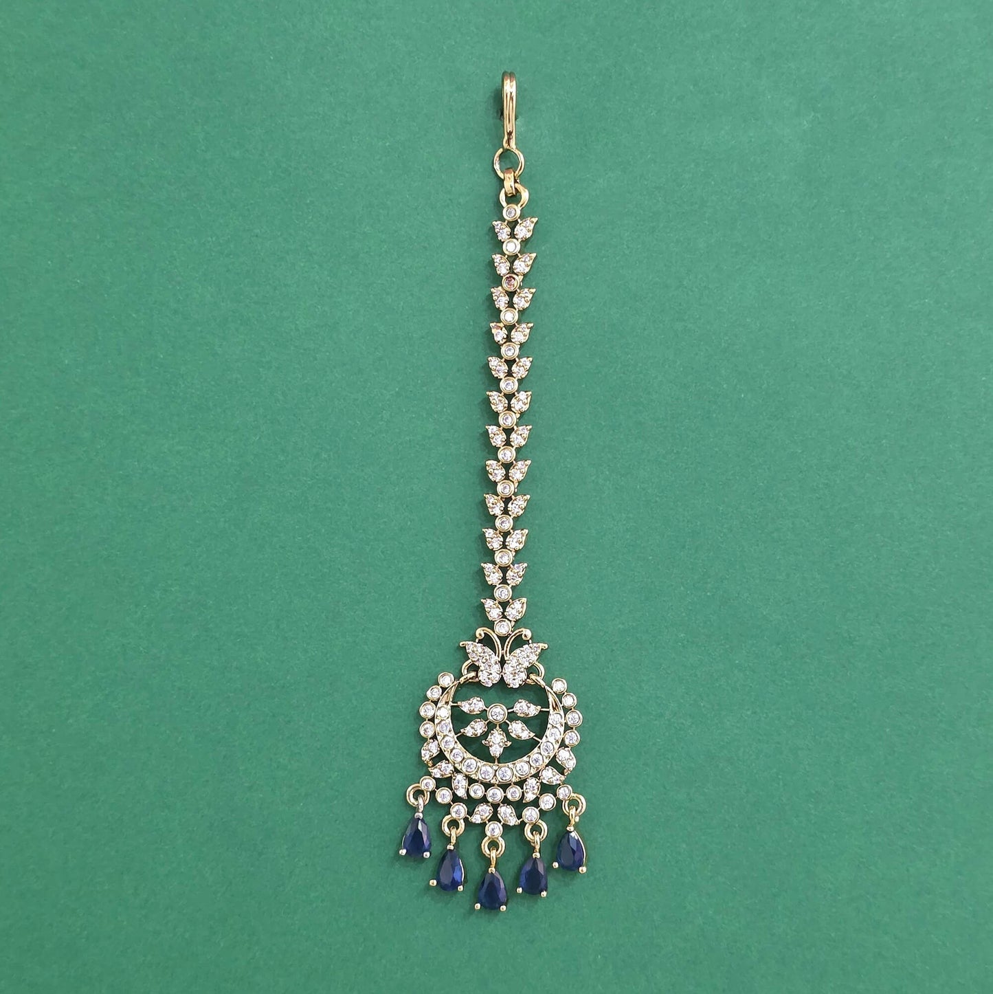 American Diamond mehndi plated matha tikka