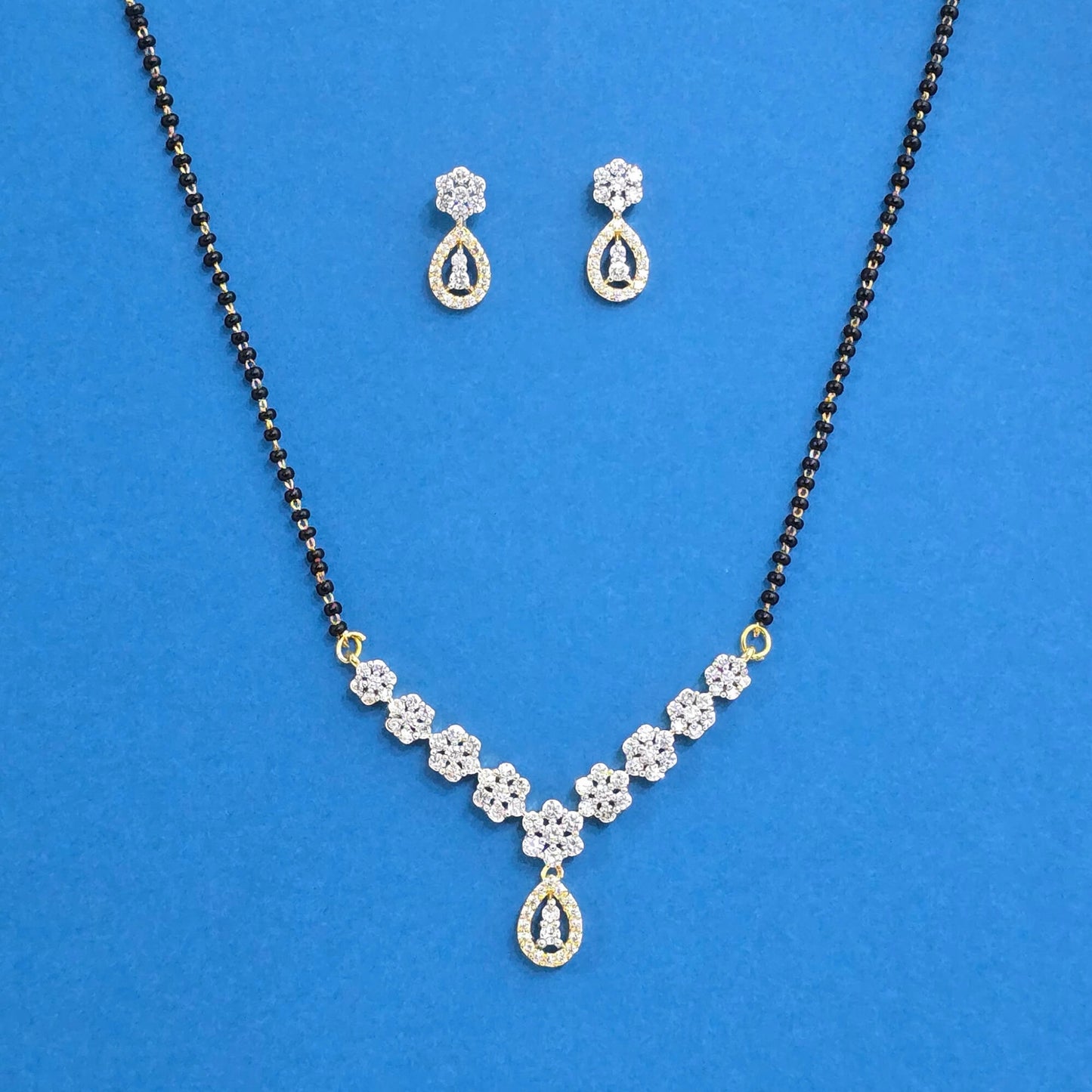 Cz mangalsutra with earrings