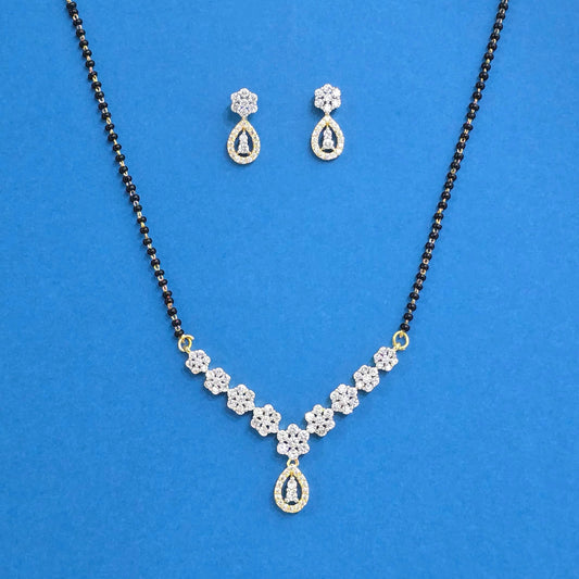 Cz mangalsutra with earrings