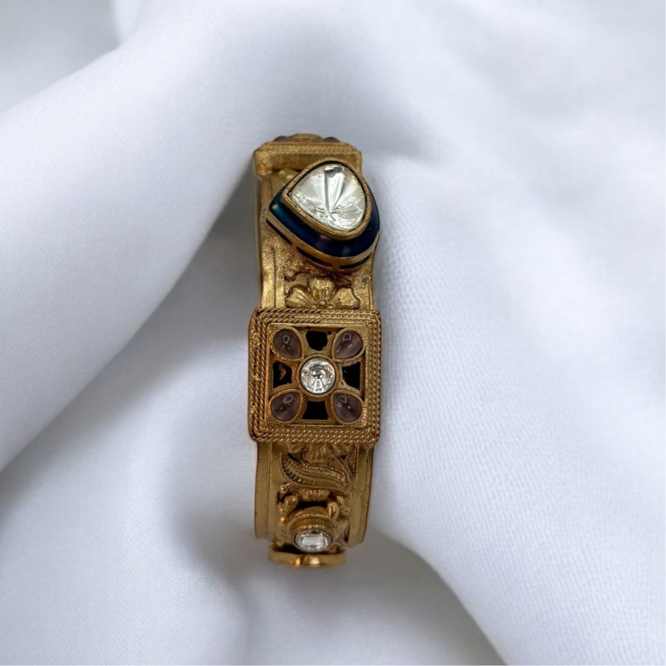 Gold replica kundan bracelet