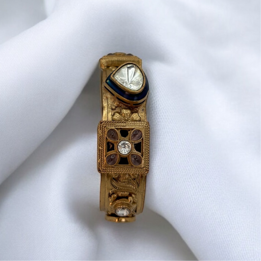 Gold replica kundan bracelet