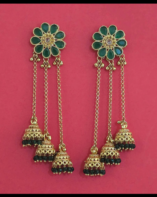 Gold plated long jhumki