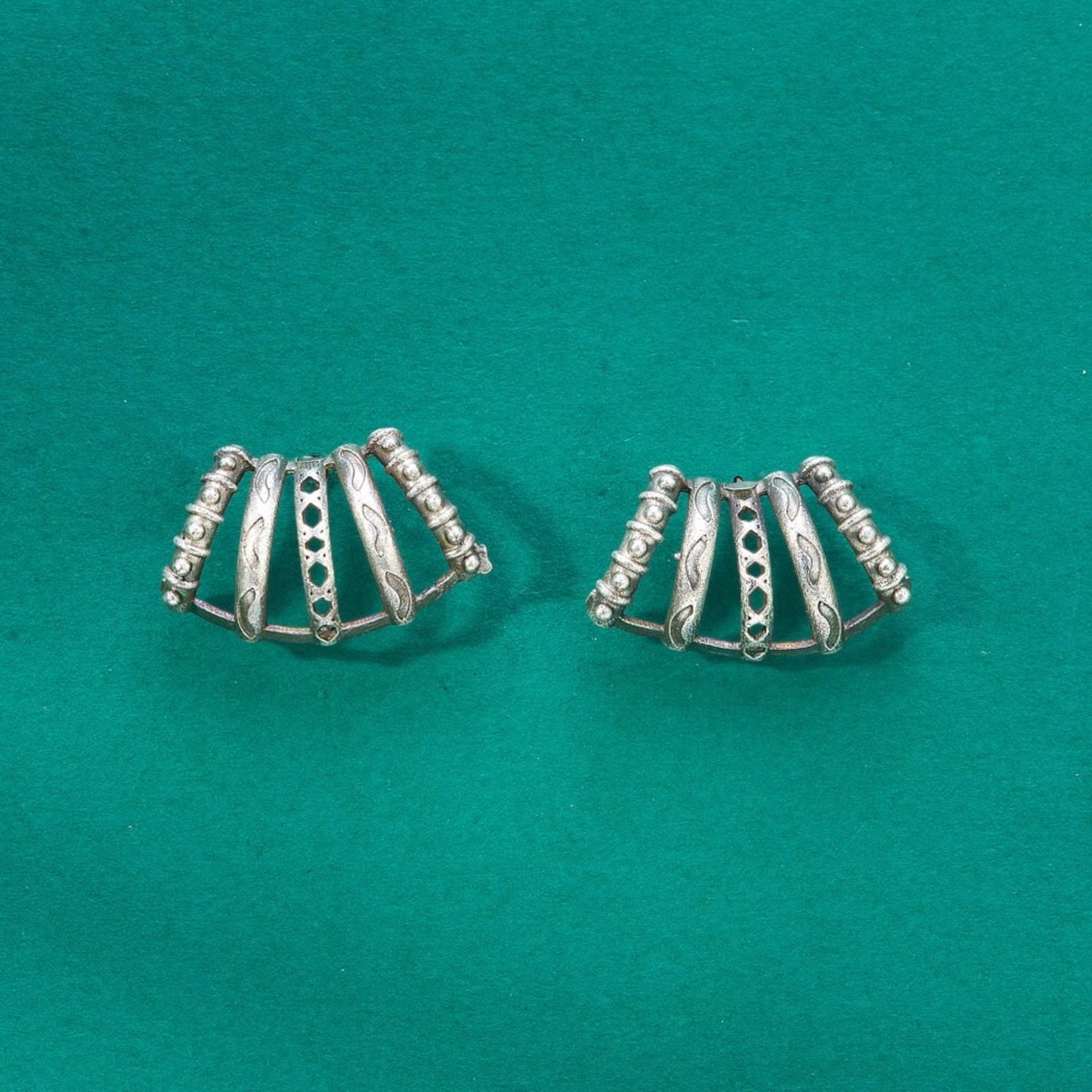 Silver oxidized earrings