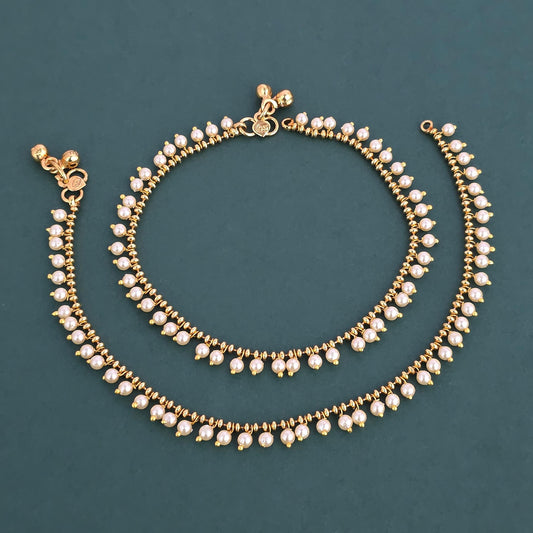 Gold plated moti anklet