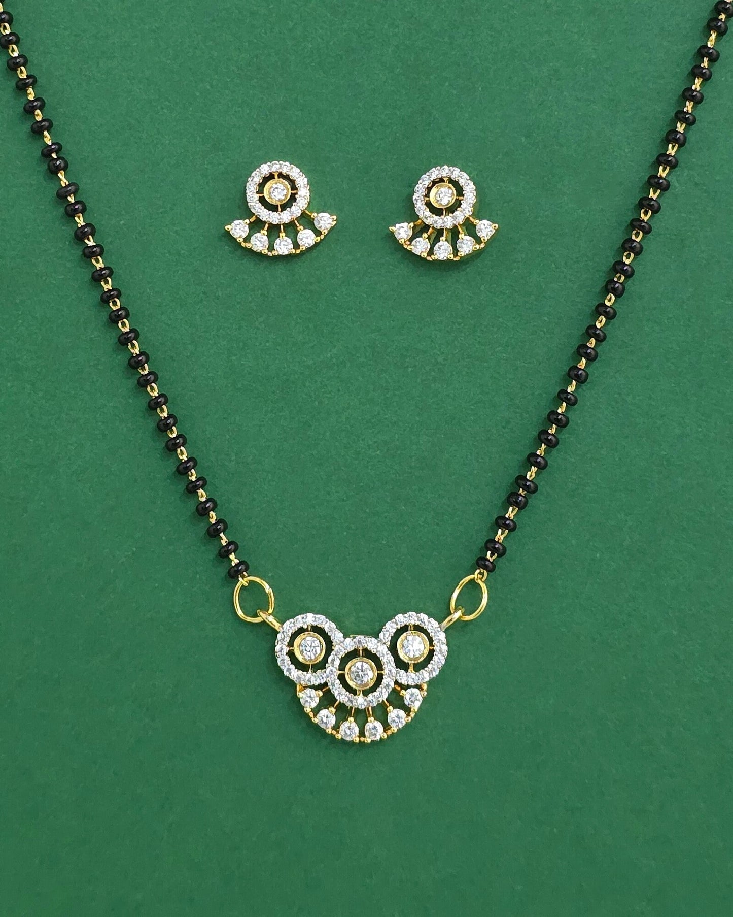 2tone American Diamond mangalsutra