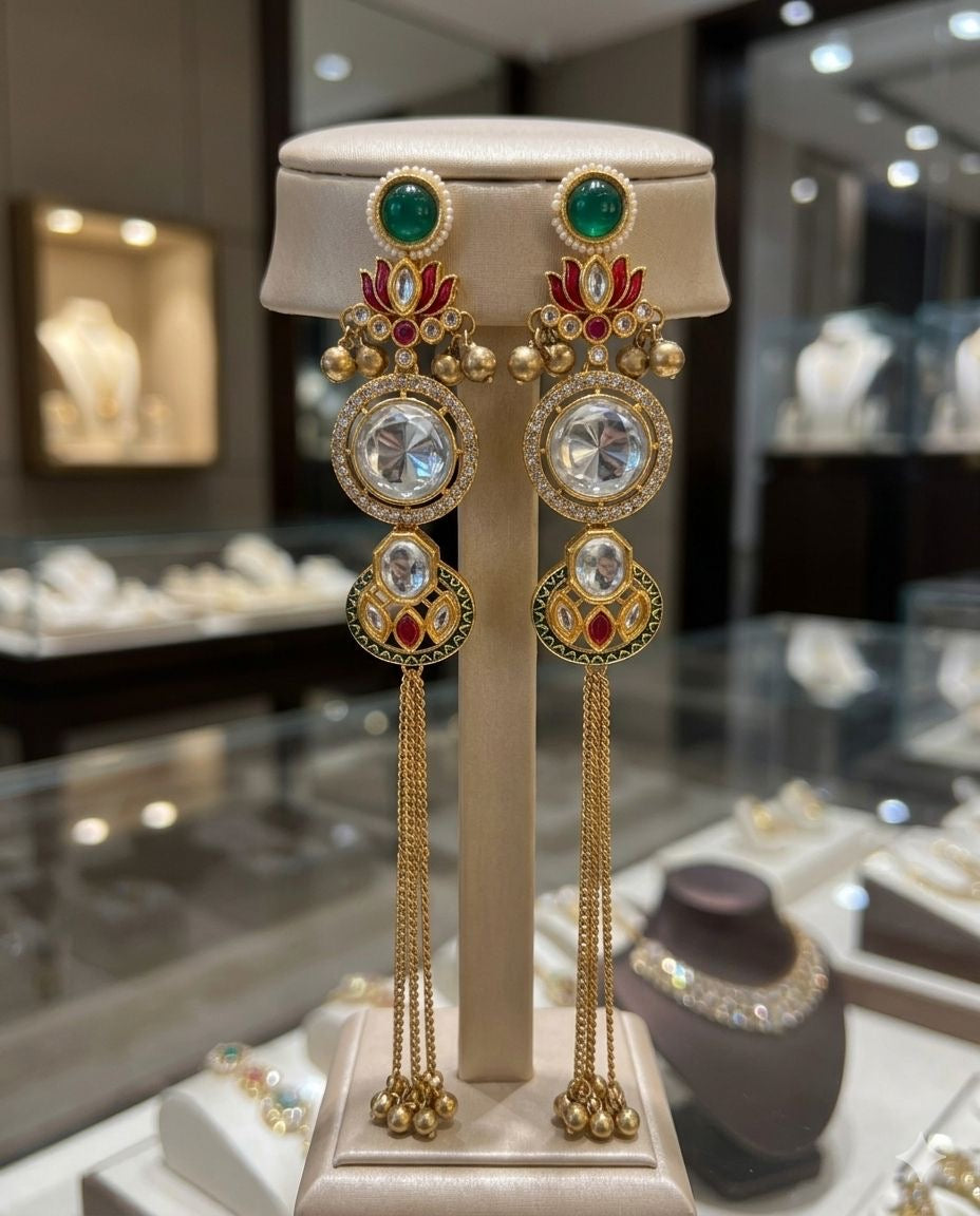 Gold plated Kashmiri earrings