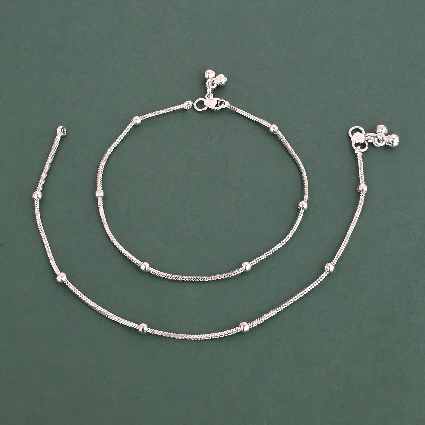 Silver plated anklets