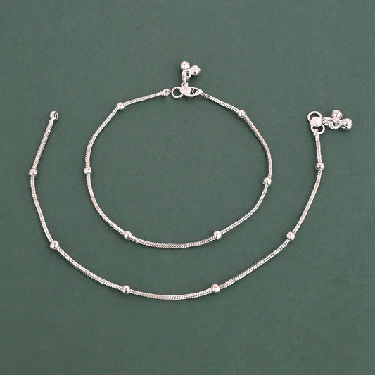 Silver plated anklets