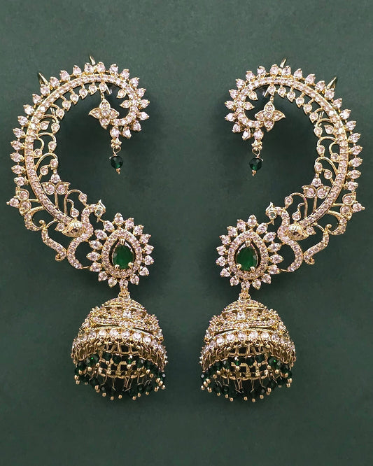 Victorian polish jhumki with earcuffs