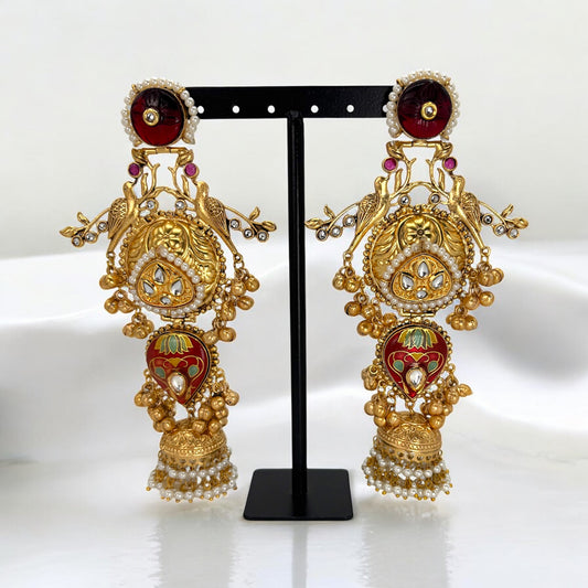 Gold plated premium statement jhumki