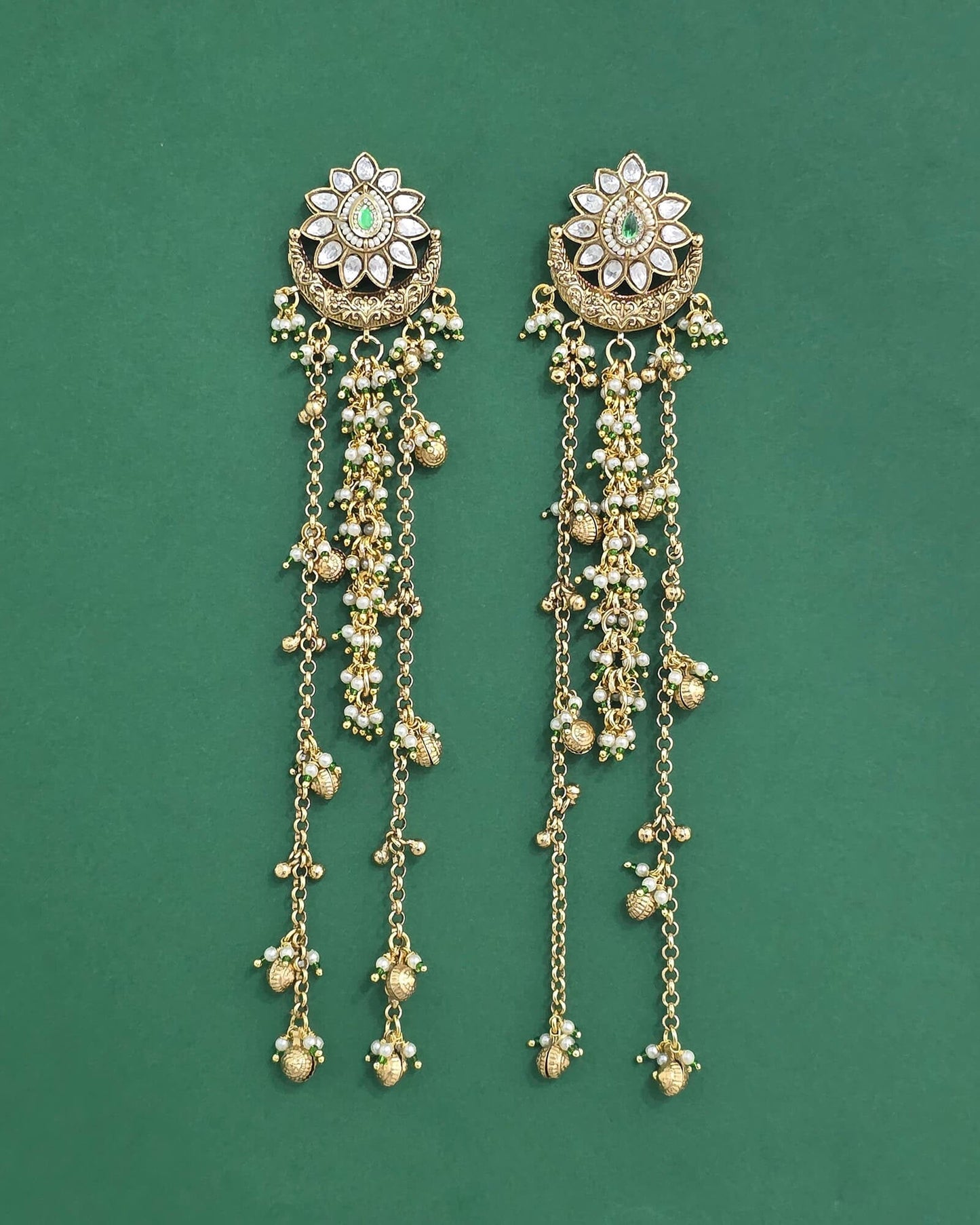 Gold plated Kashmiri earrings