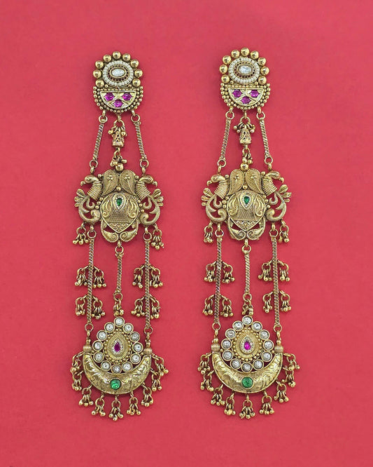 Gold plated Kashmiri earrings