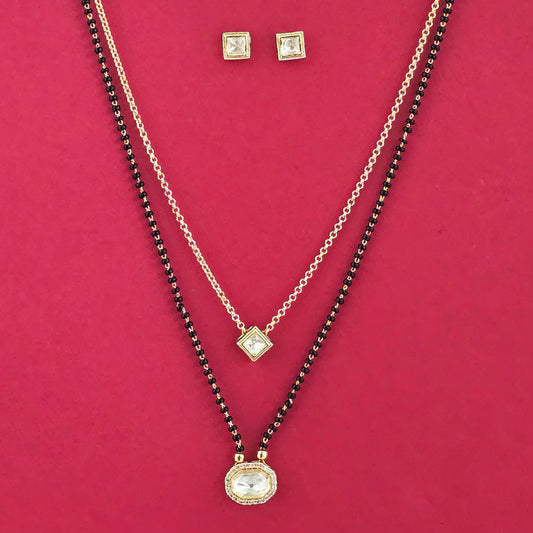 Gold plated kundan mangalsutra