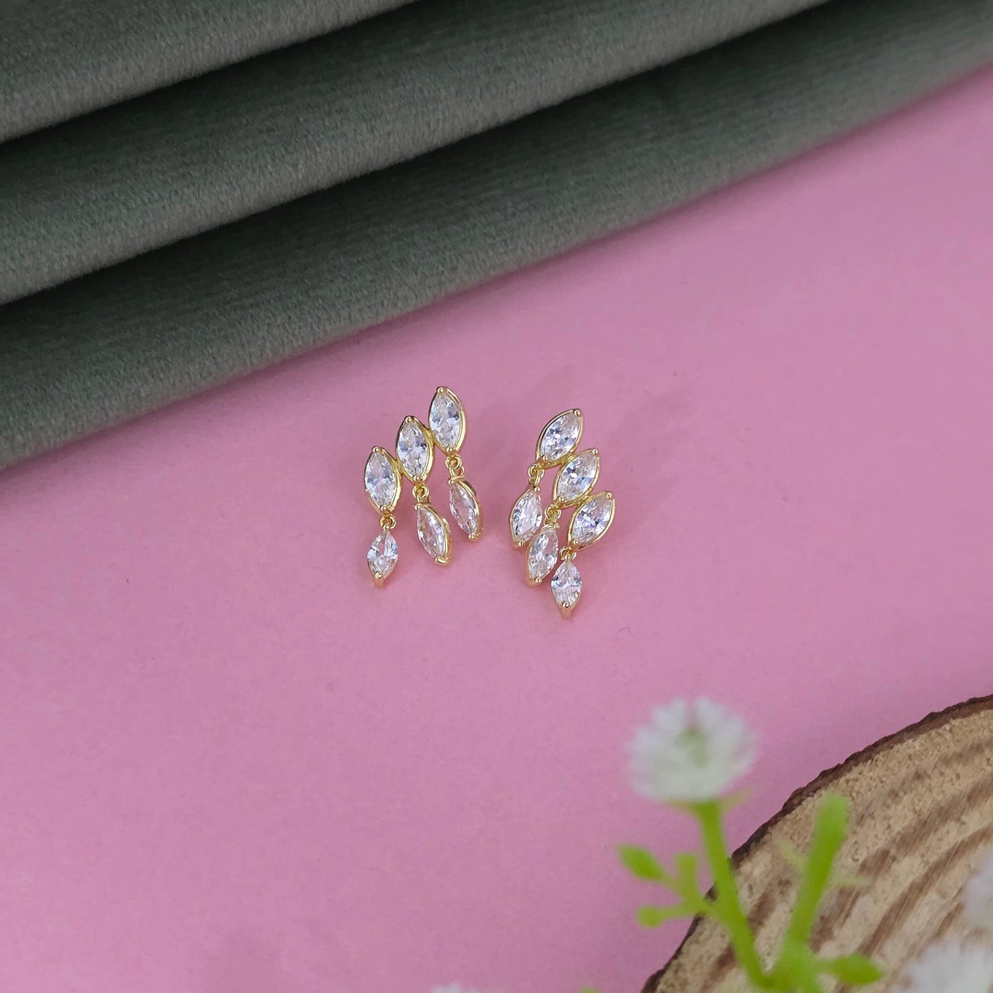 Gold plated American Diamond earrings