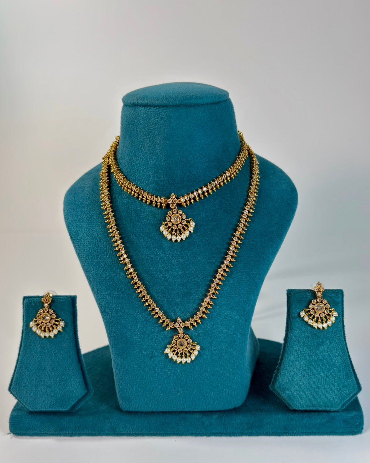 Gold plated double necklace