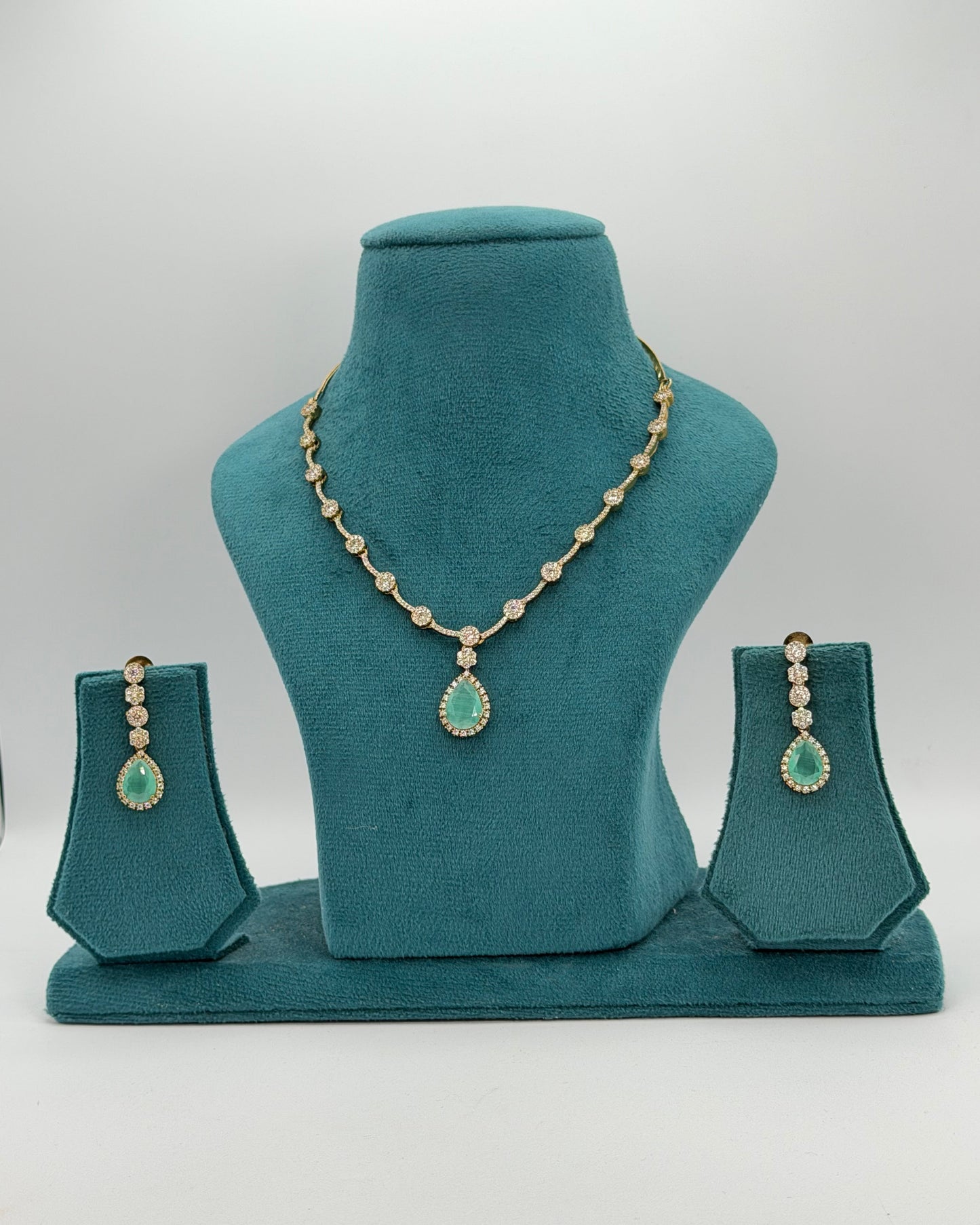 Gold plated American Diamond necklace set