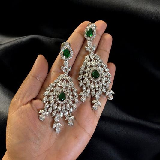 American Diamond green earrings