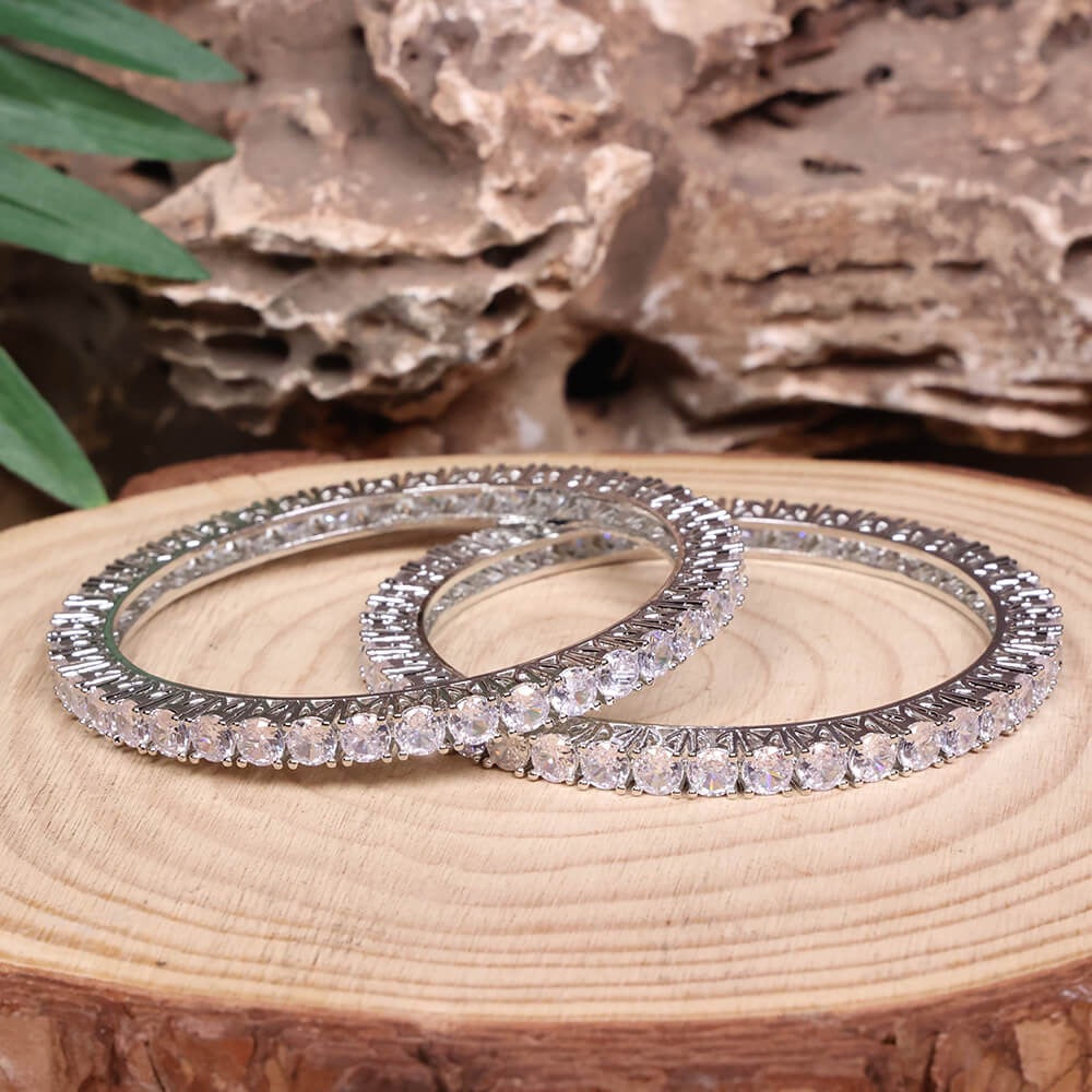 Silver American Diamond bangles