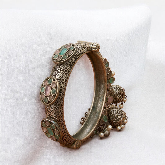 Oxidized silver openable kadas/bracelet