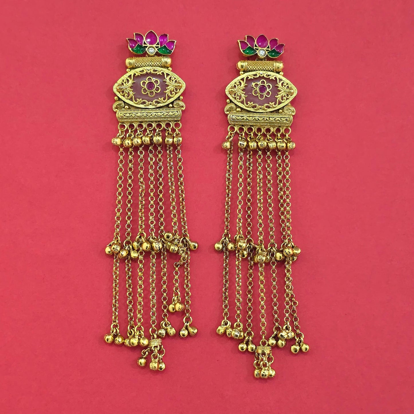 Gold plated Kashmiri earrings