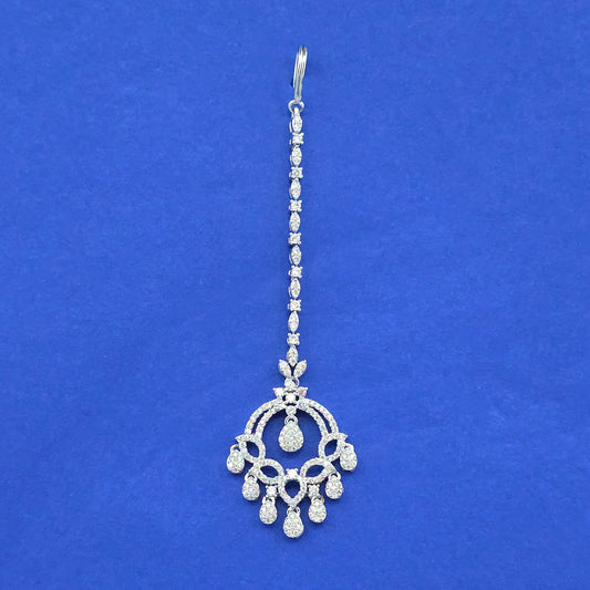 Silver American Diamond matha tikka
