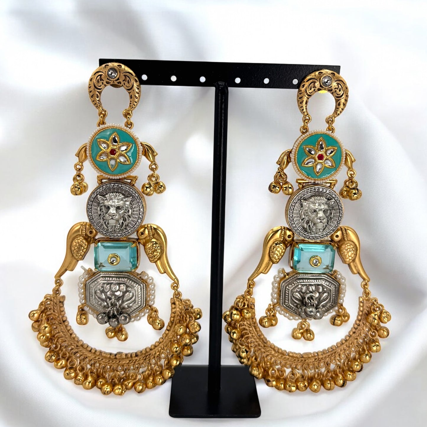 2tone premium gold plated long big chandbali
