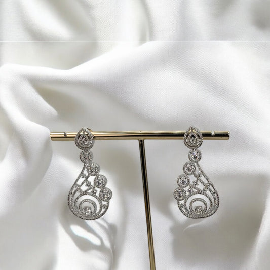 American Diamond silver earrings