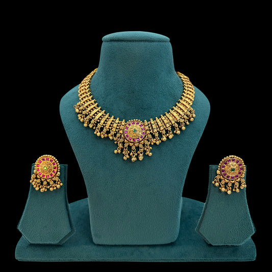 Gold plated necklace set