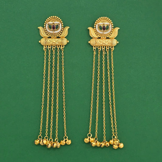 Gold plated long earrings