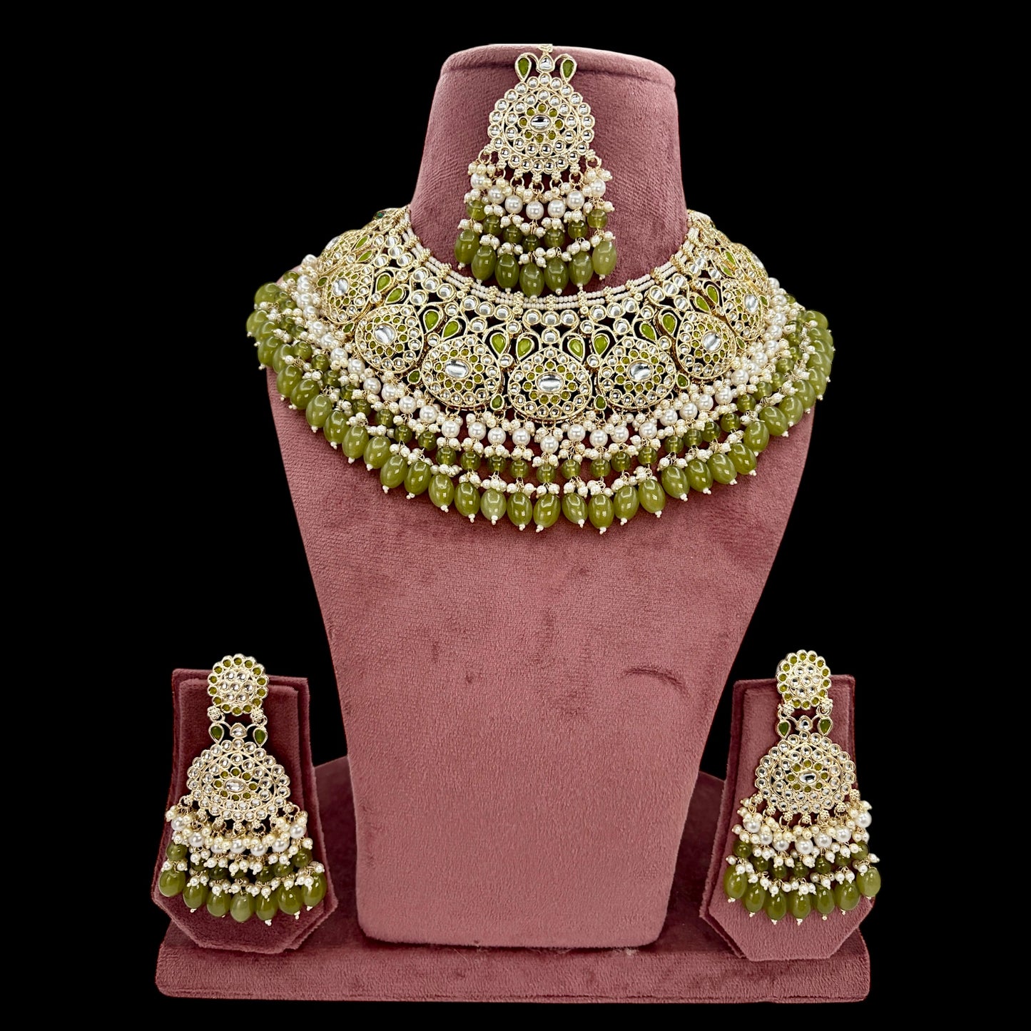 Gold plated beads necklace set