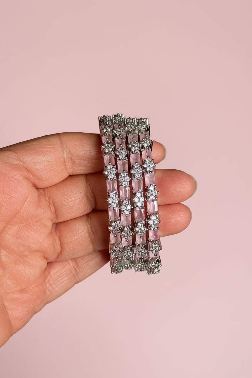 Silver plated American Diamond bangles