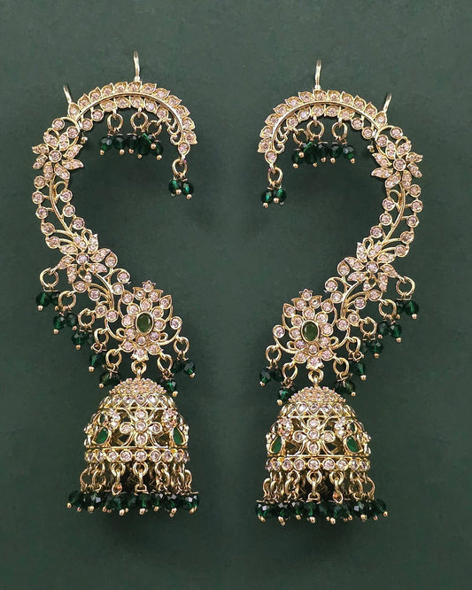 Victorian plated American Diamond earcuffs