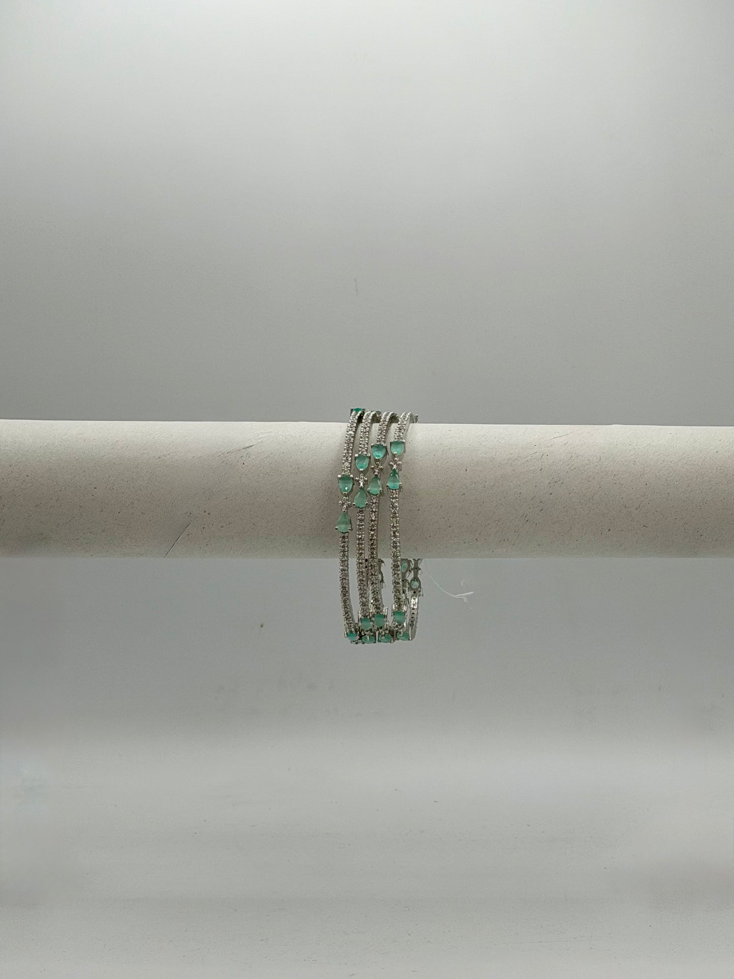Silver plated American Diamond bangles