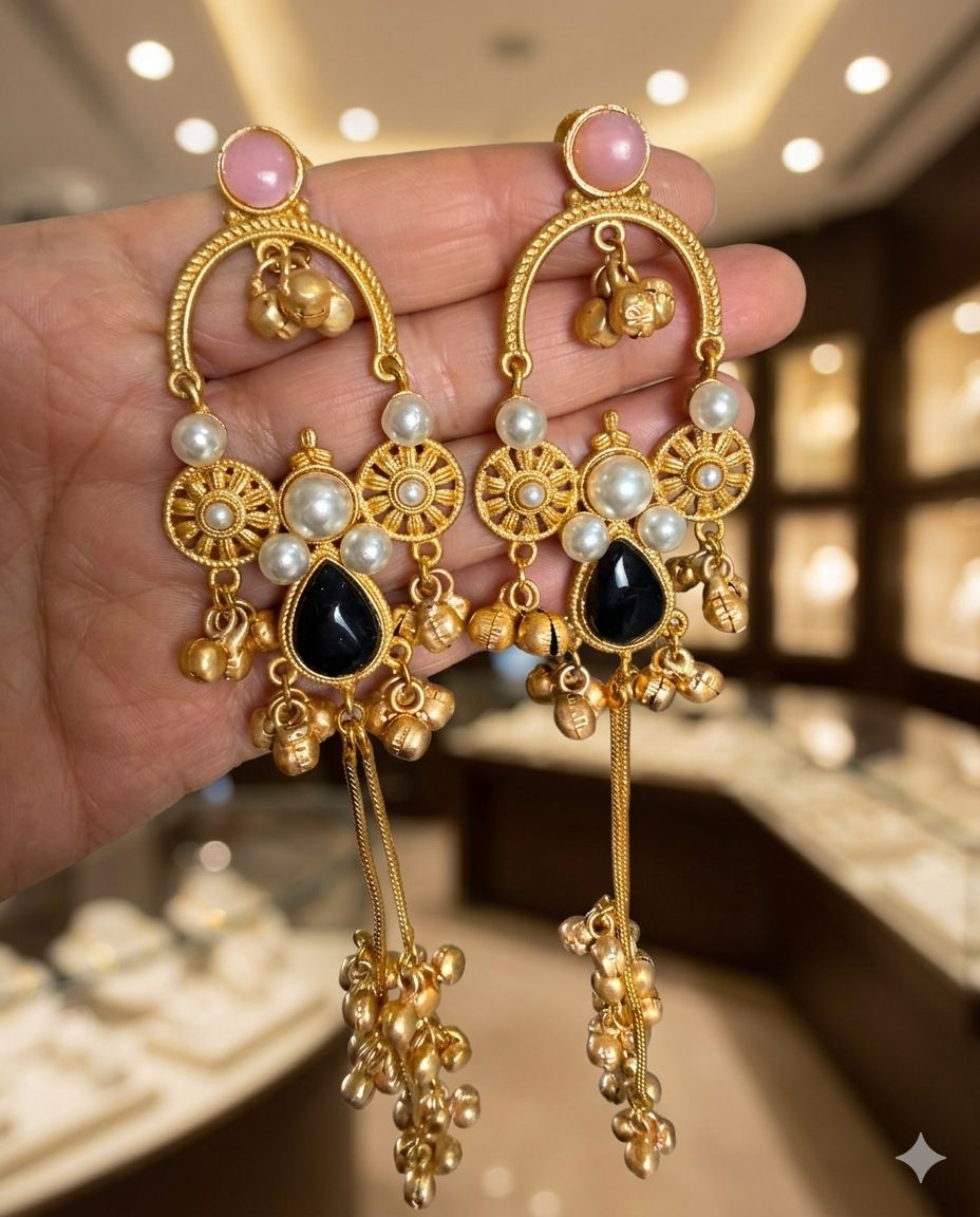 Gold plated Kashmiri earrings