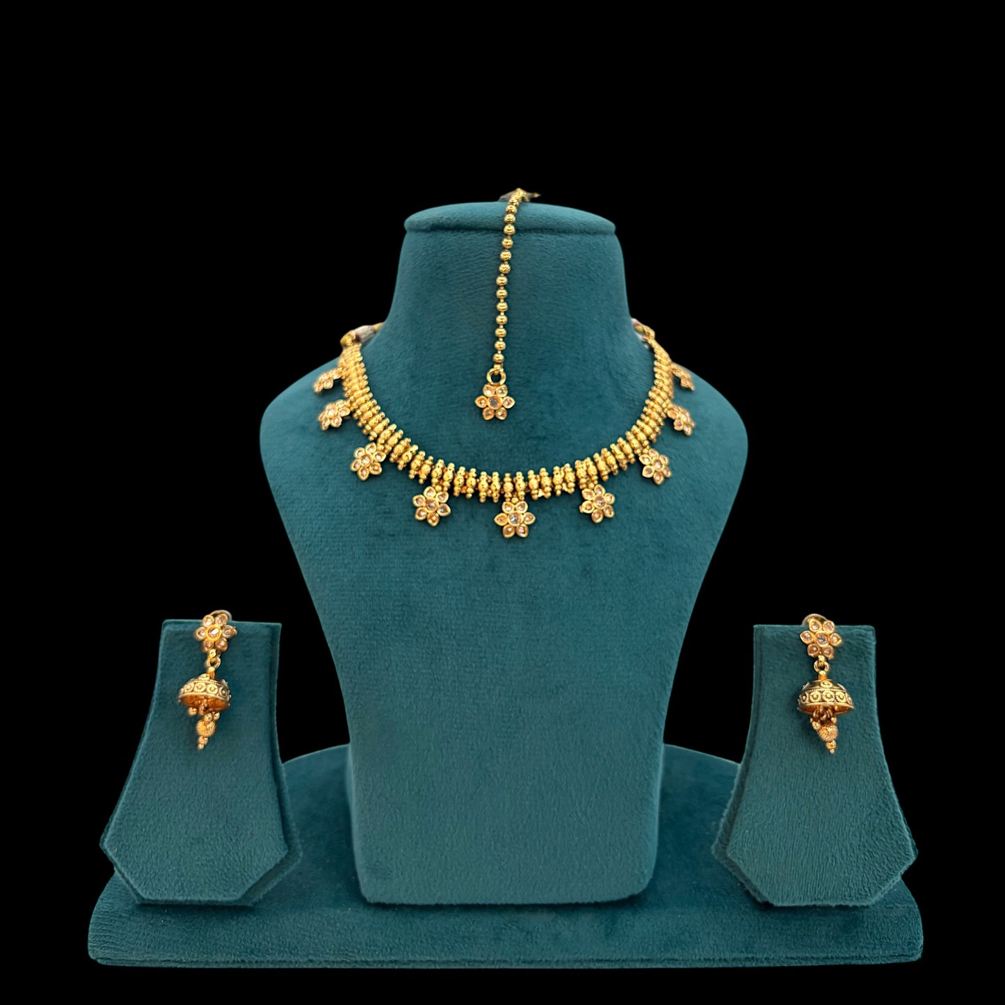 Gold plated simple necklace set