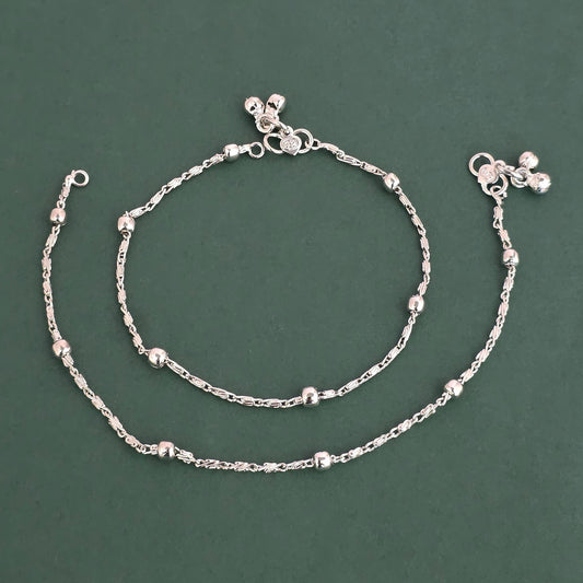 Silver plated anklets
