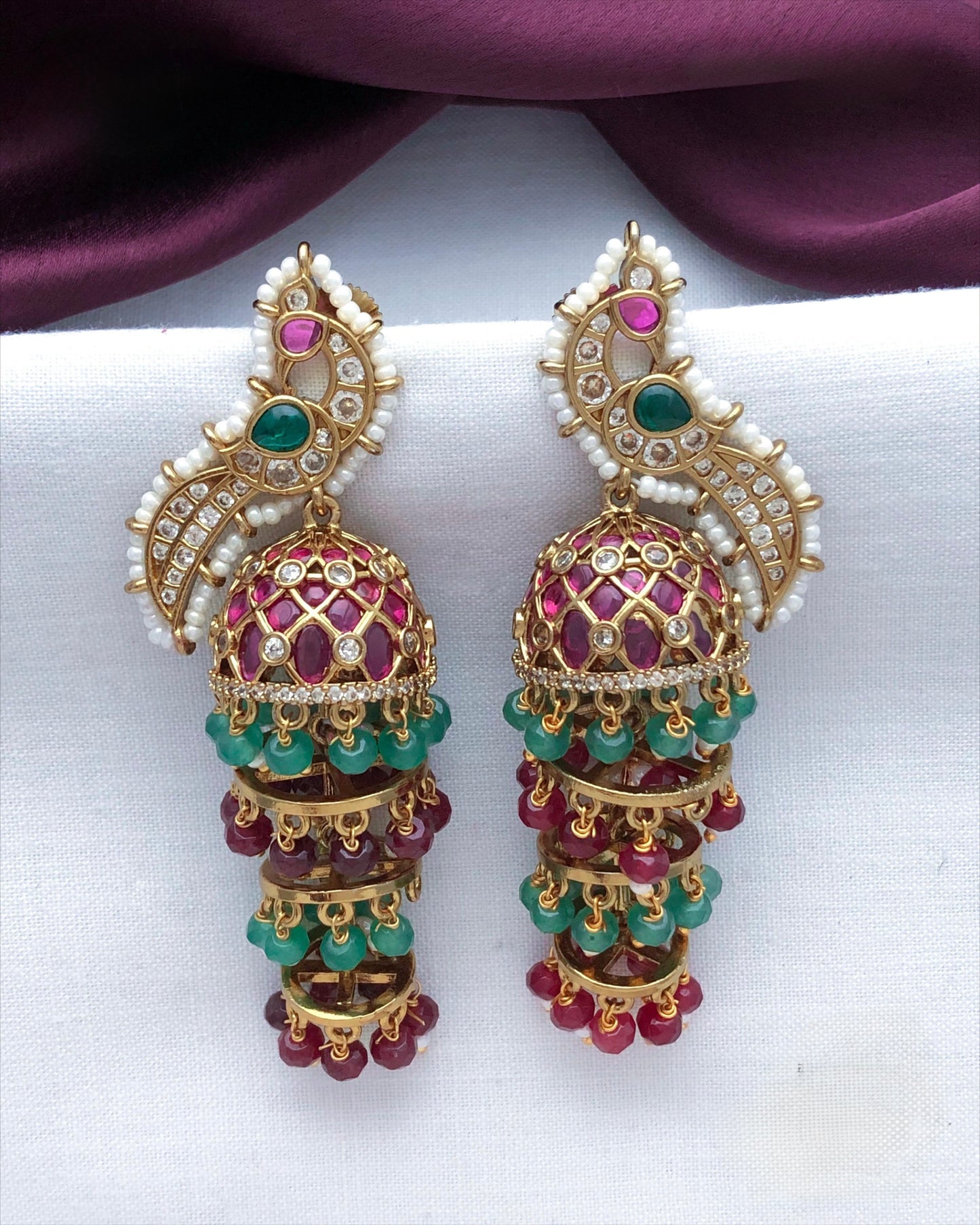 Gold plated 3layers jhumki