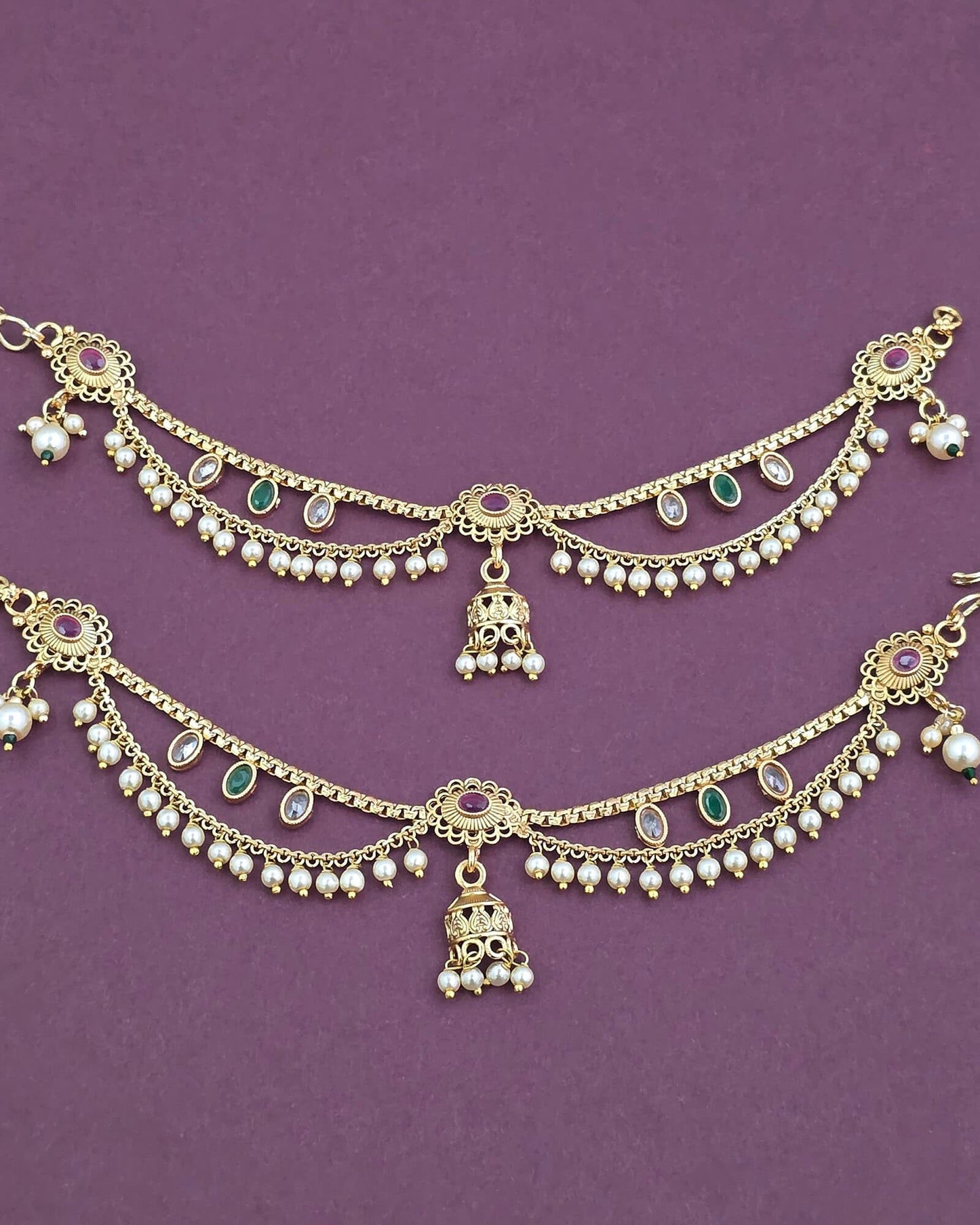 Gold plated ear chain