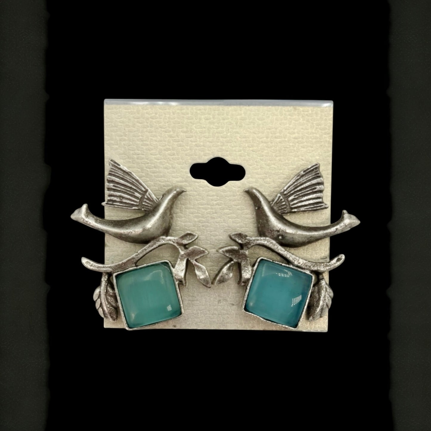 Silver oxidized earrings