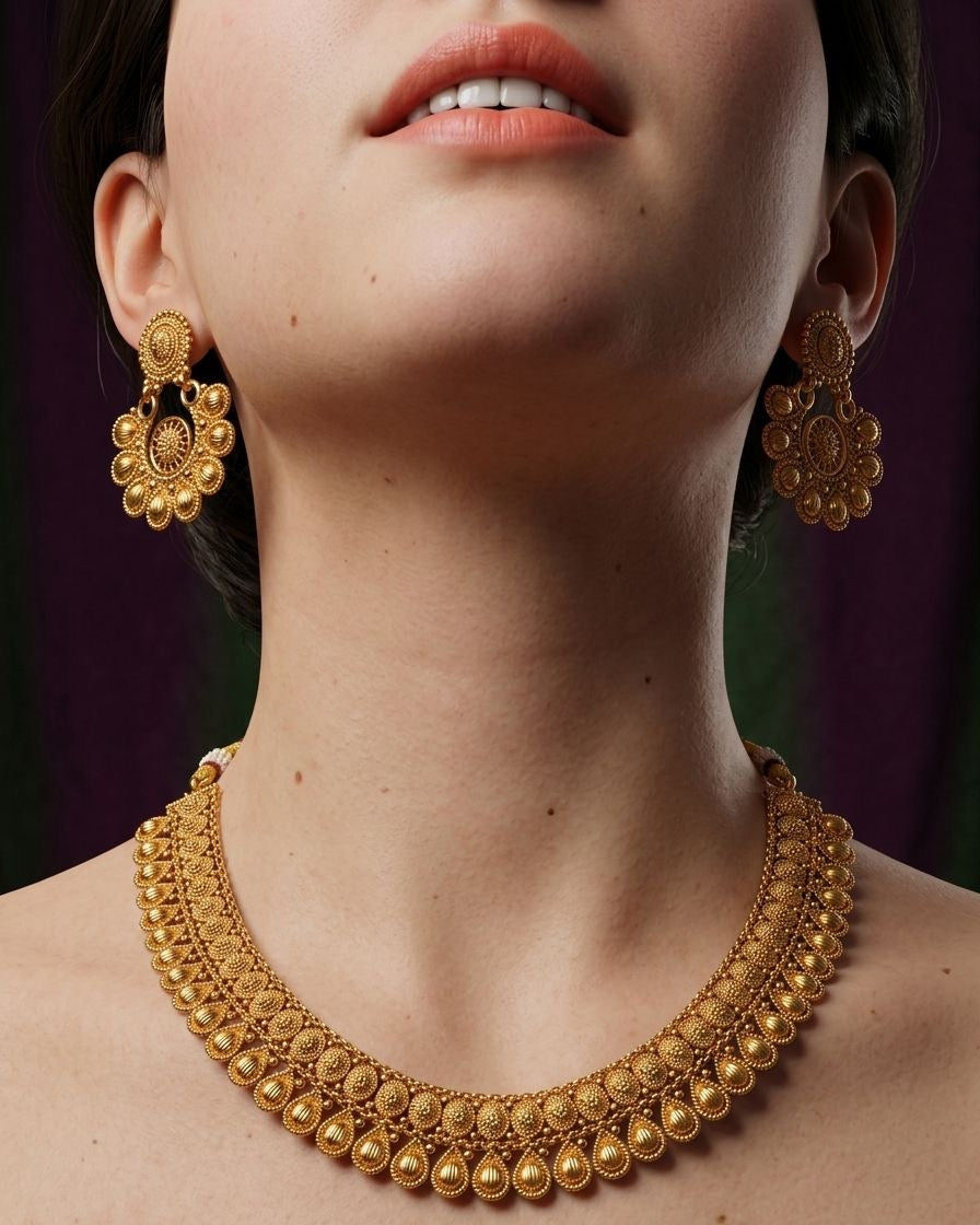 Gold plated necklace set