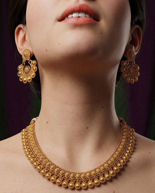 Gold plated necklace set